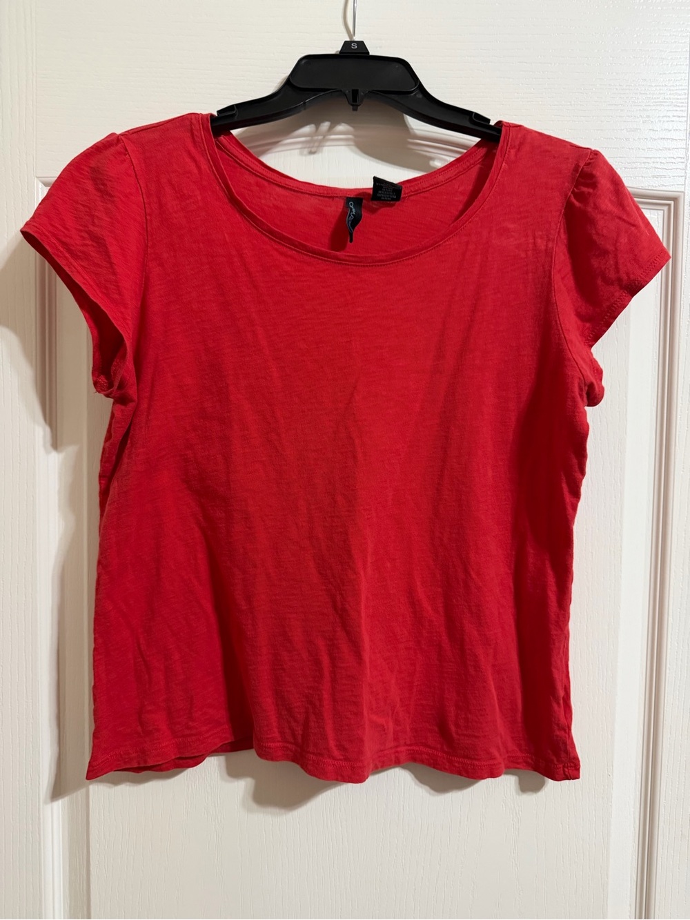 Cynthia Rowley Red Short Sleeve Scoop Neck Tee
